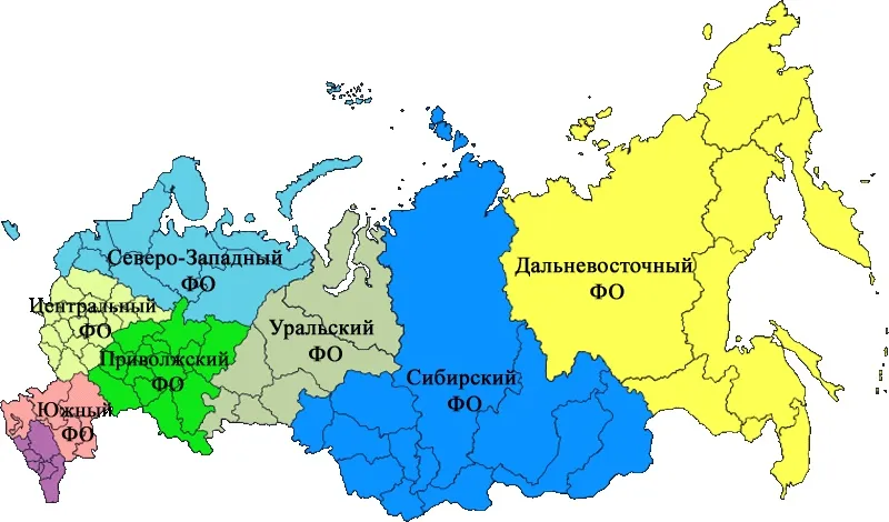 Реформа федеральных округов — создание семи округов с полпредами президента