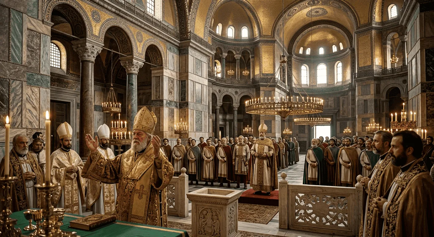 Освящение Nea Ekklesia в Константинополе